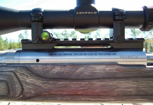 Savage felt it necessary to etch a warning message into the non-port side of the action regarding the lighter weight Target AccuTrigger.